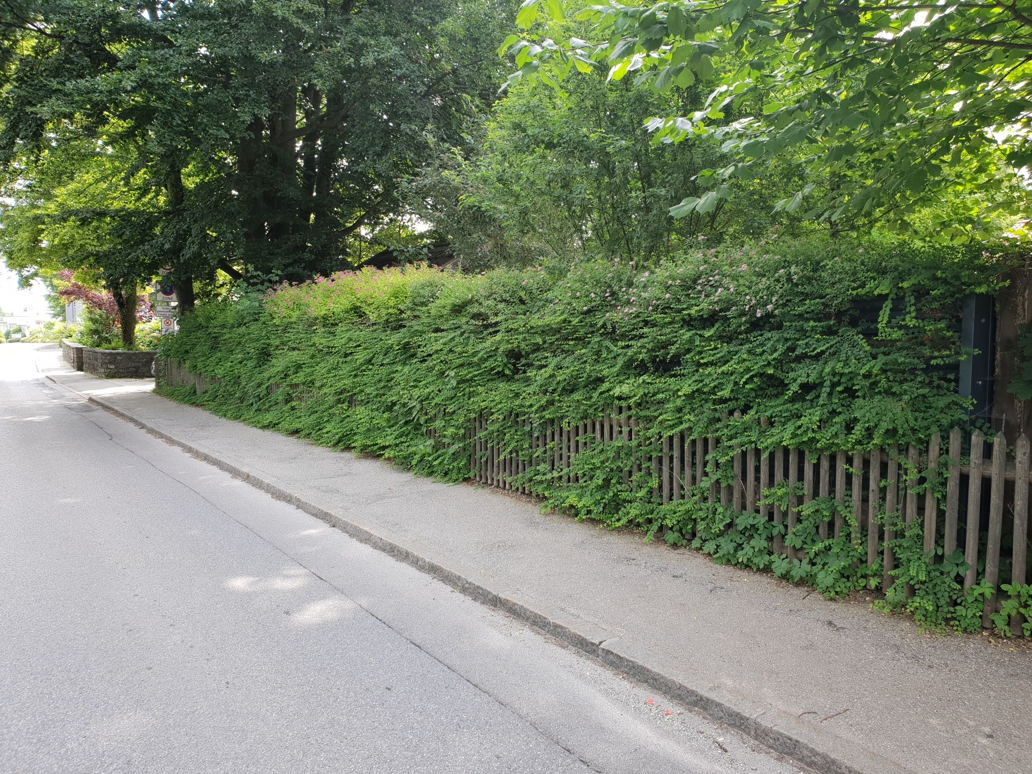 naturawall Lärmschutzwand gegen Straßenlärm am Garten im Landkreis Garmisch-Partenkirchen